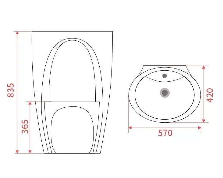 Dual level wudu wash basin with foot sink-WD368.