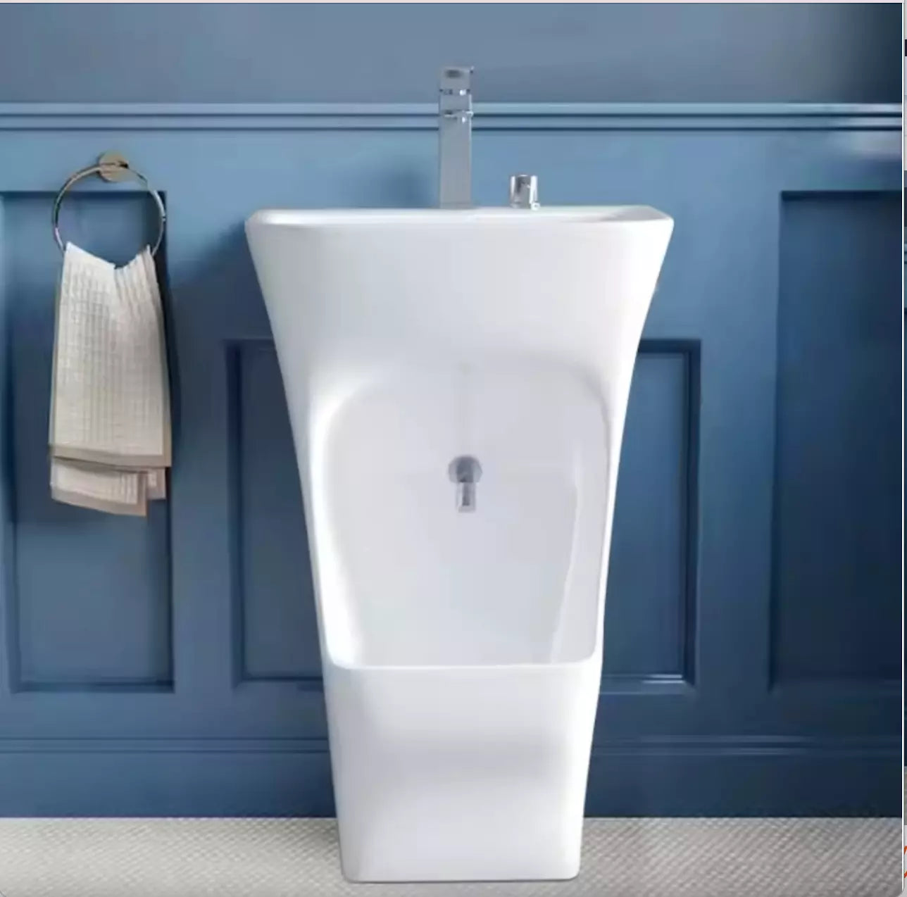 Dual level wudu wash basin with foot sink
