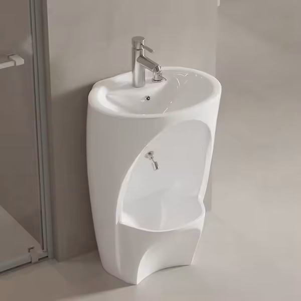 Dual level wudu wash basin with foot sink