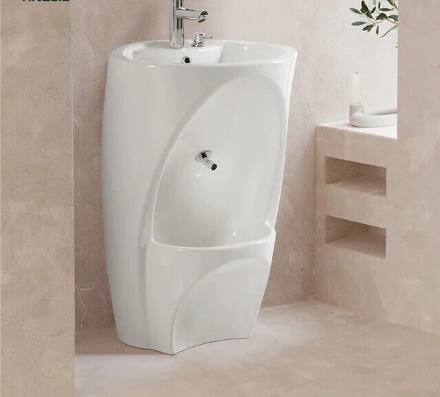 Dual level wudu wash basin with foot sink